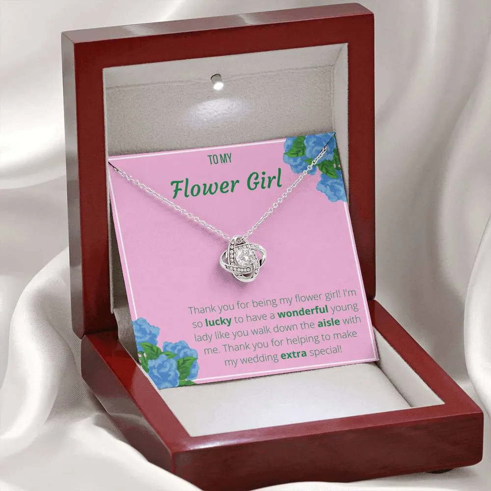 To My Flower Girl Love Knot Necklace