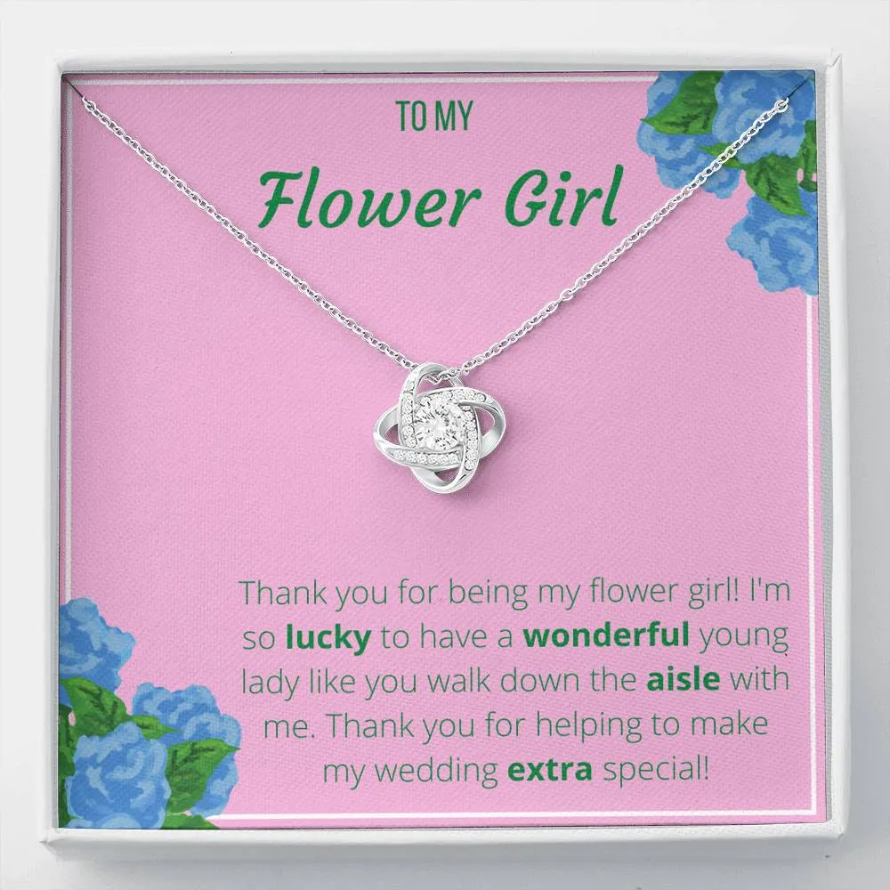 To My Flower Girl Love Knot Necklace