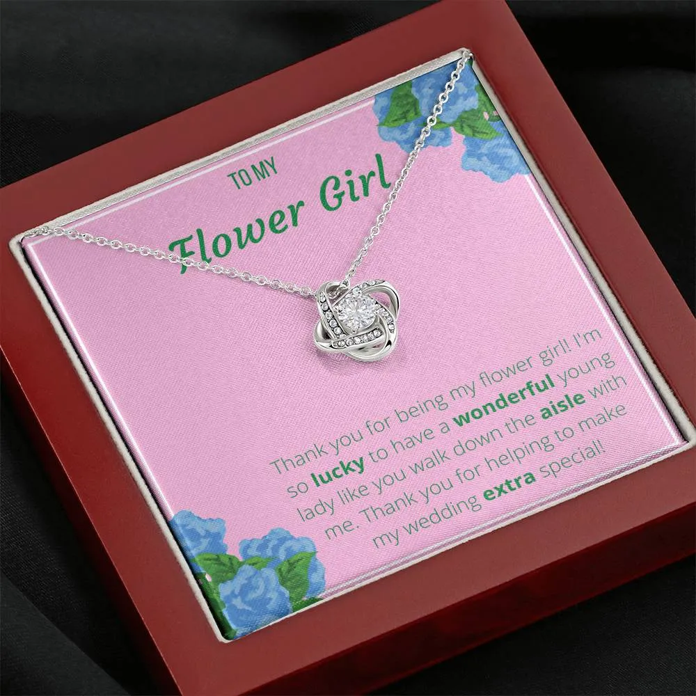 To My Flower Girl Love Knot Necklace