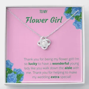 To My Flower Girl Love Knot Necklace