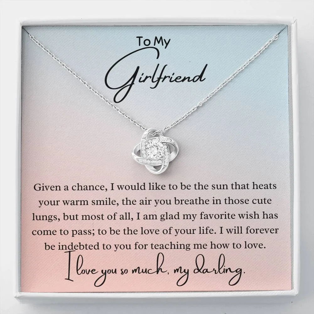 To My Girlfriend Love Knot Necklace