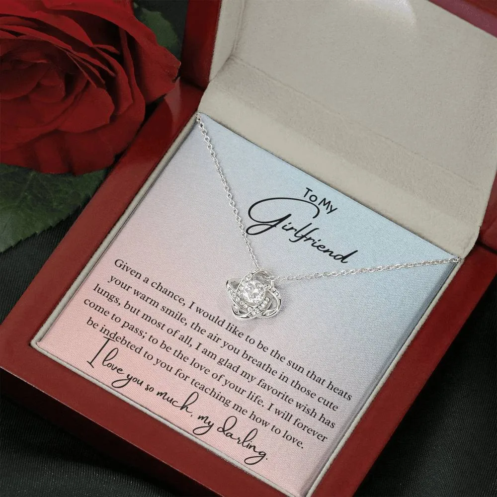 To My Girlfriend Love Knot Necklace