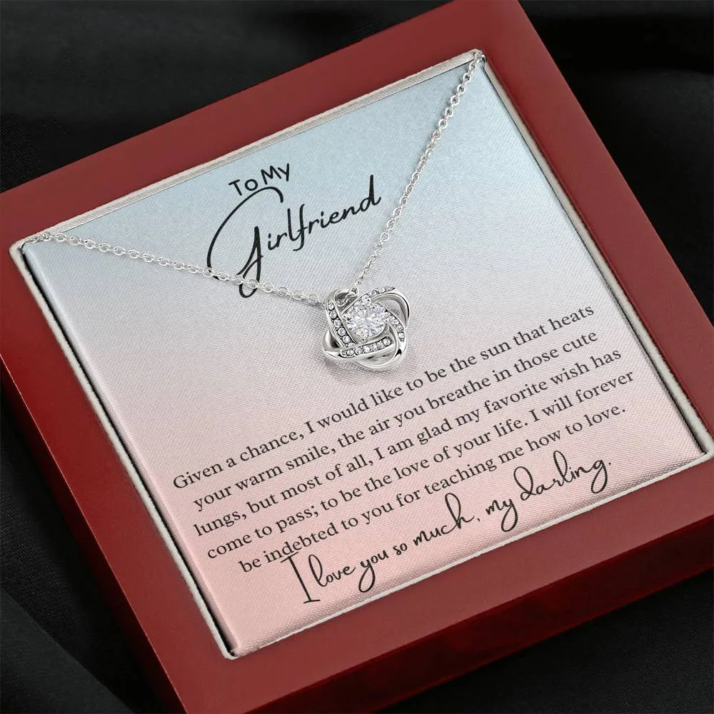 To My Girlfriend Love Knot Necklace