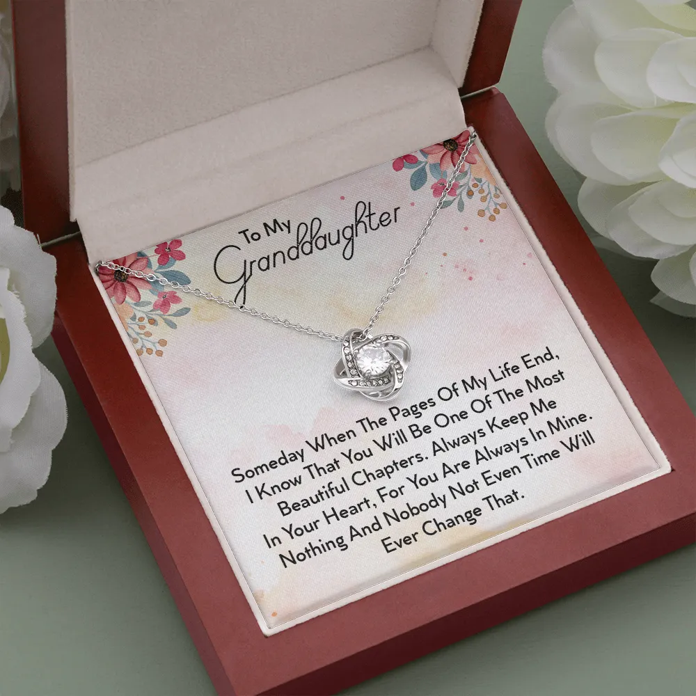 To My Granddaughter | My Promise to You | Beautiful 14k White Gold Family Forever Love Knot | Granddaughter Keepsake Gift w/ Message Card