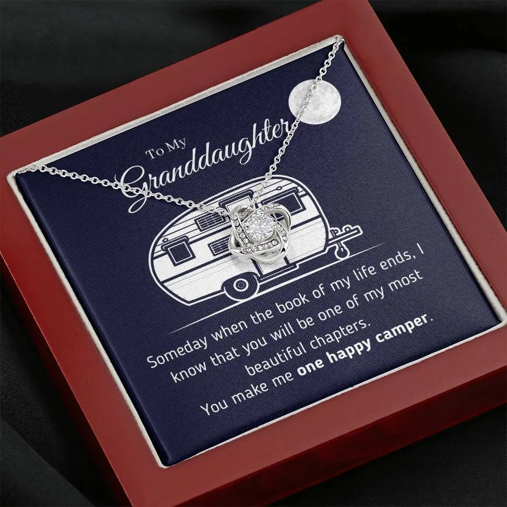 To My Granddaughter - You Make Me One Happy Camper Necklace