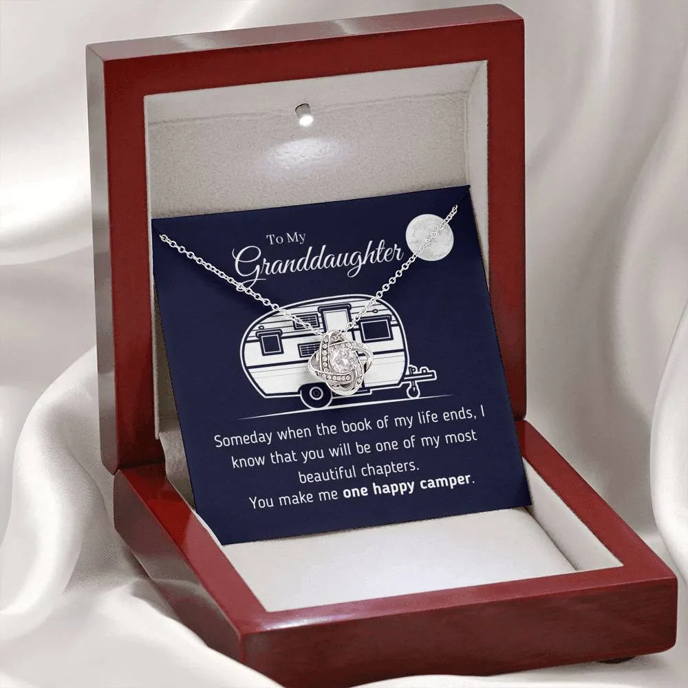 To My Granddaughter - You Make Me One Happy Camper Necklace