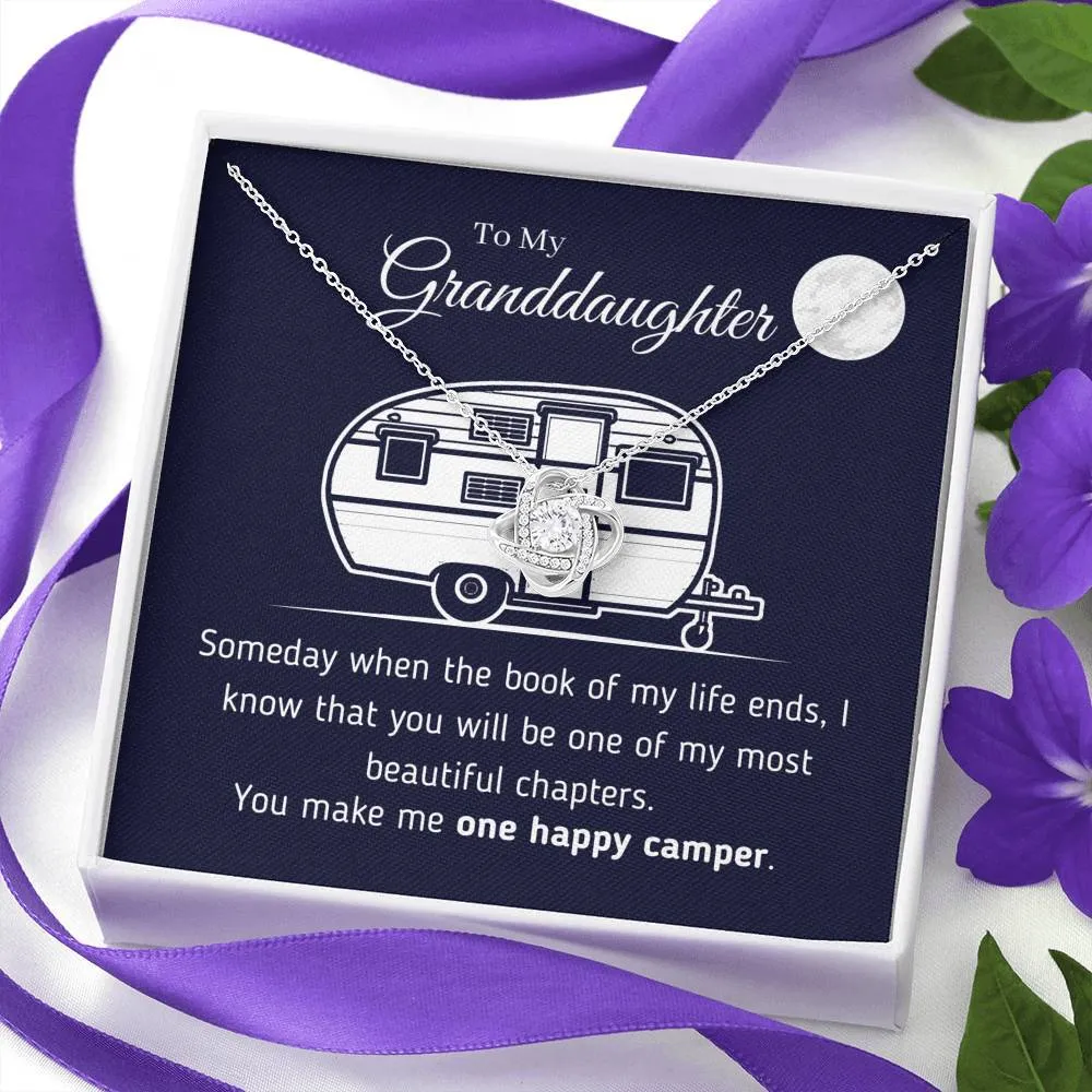 To My Granddaughter - You Make Me One Happy Camper Necklace