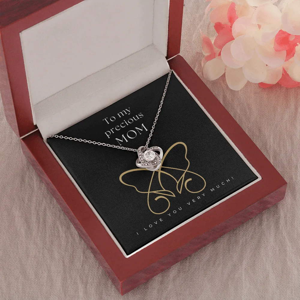 To My Precious Mom Love Knot Necklace