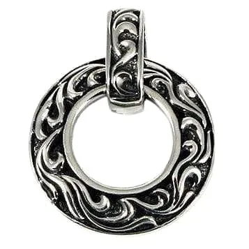 Tribal Knight Shield Loop Sterling Silver Pendant