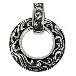 Tribal Knight Shield Loop Sterling Silver Pendant