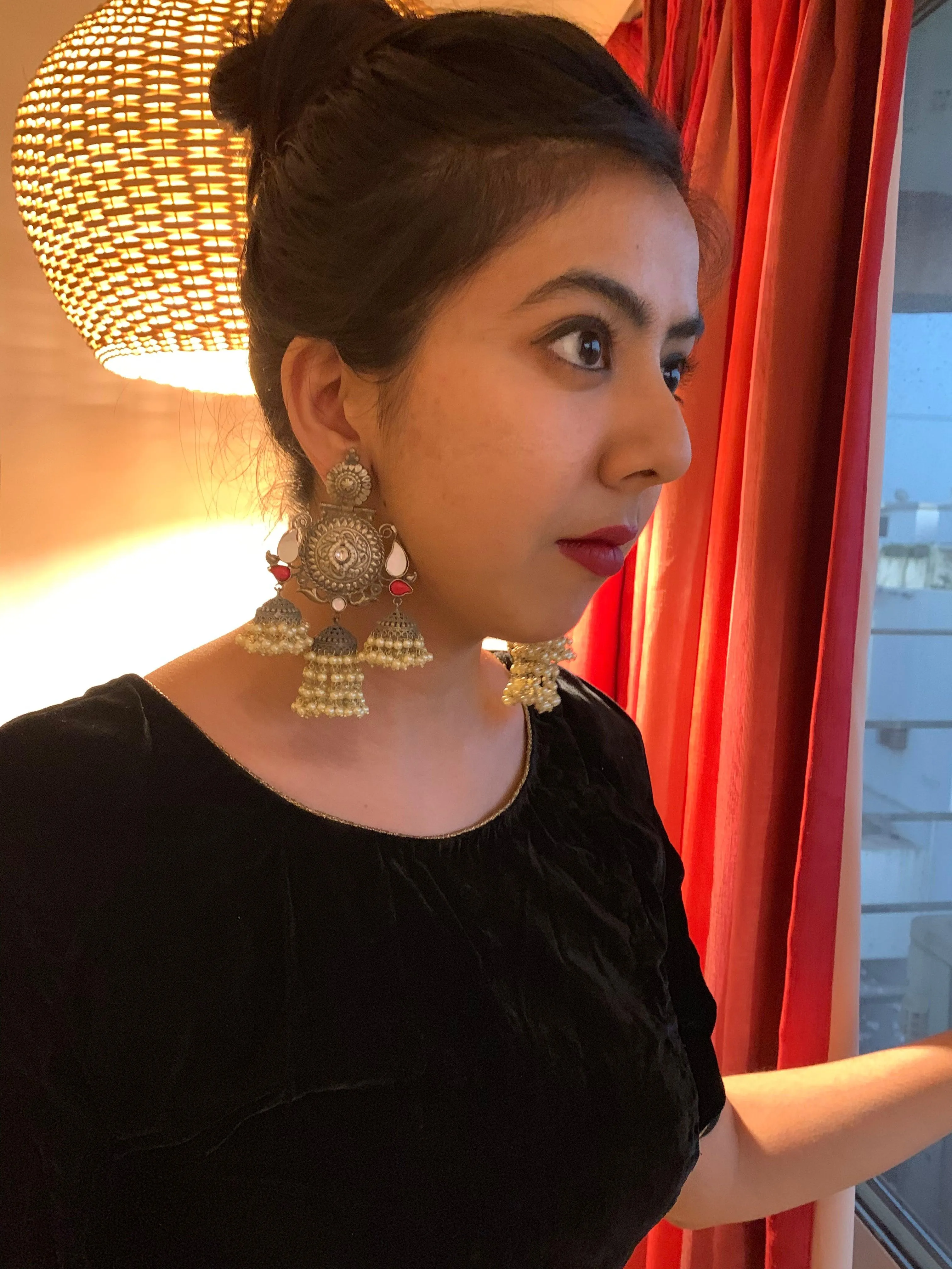 Triple Layered Jhumki Tribal Earrings