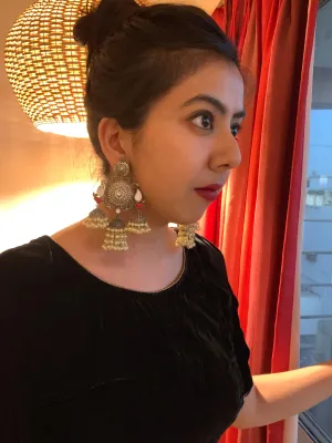 Triple Layered Jhumki Tribal Earrings