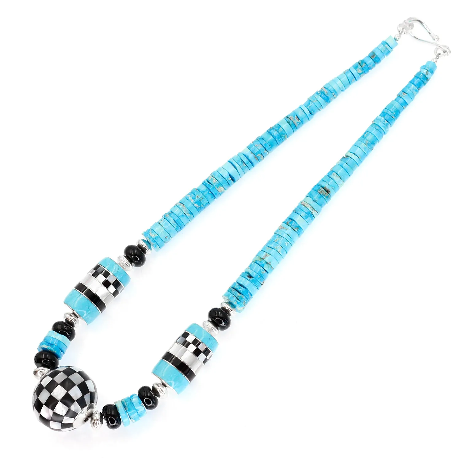 Turquoise And Checkerboard Inlay Necklace