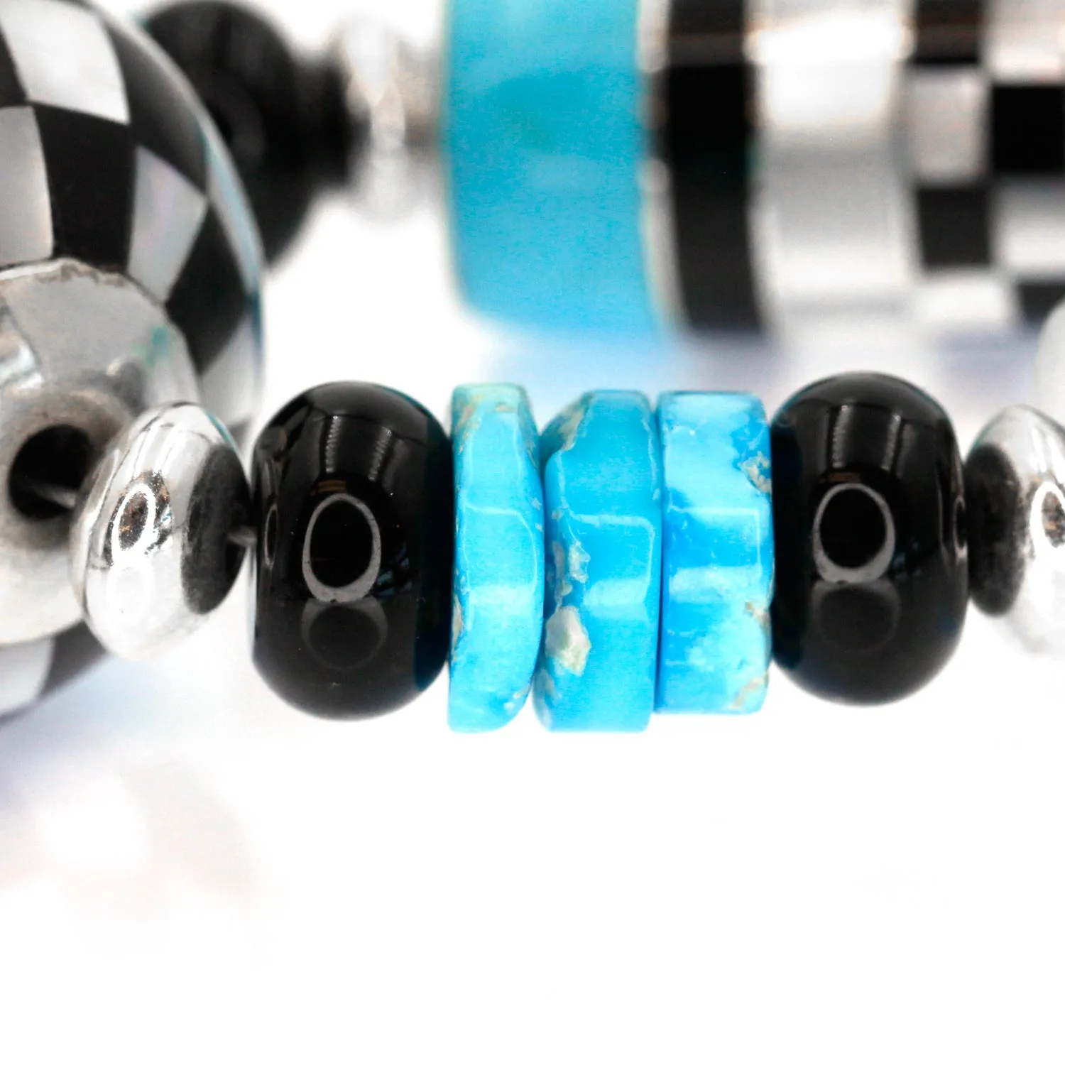Turquoise And Checkerboard Inlay Necklace