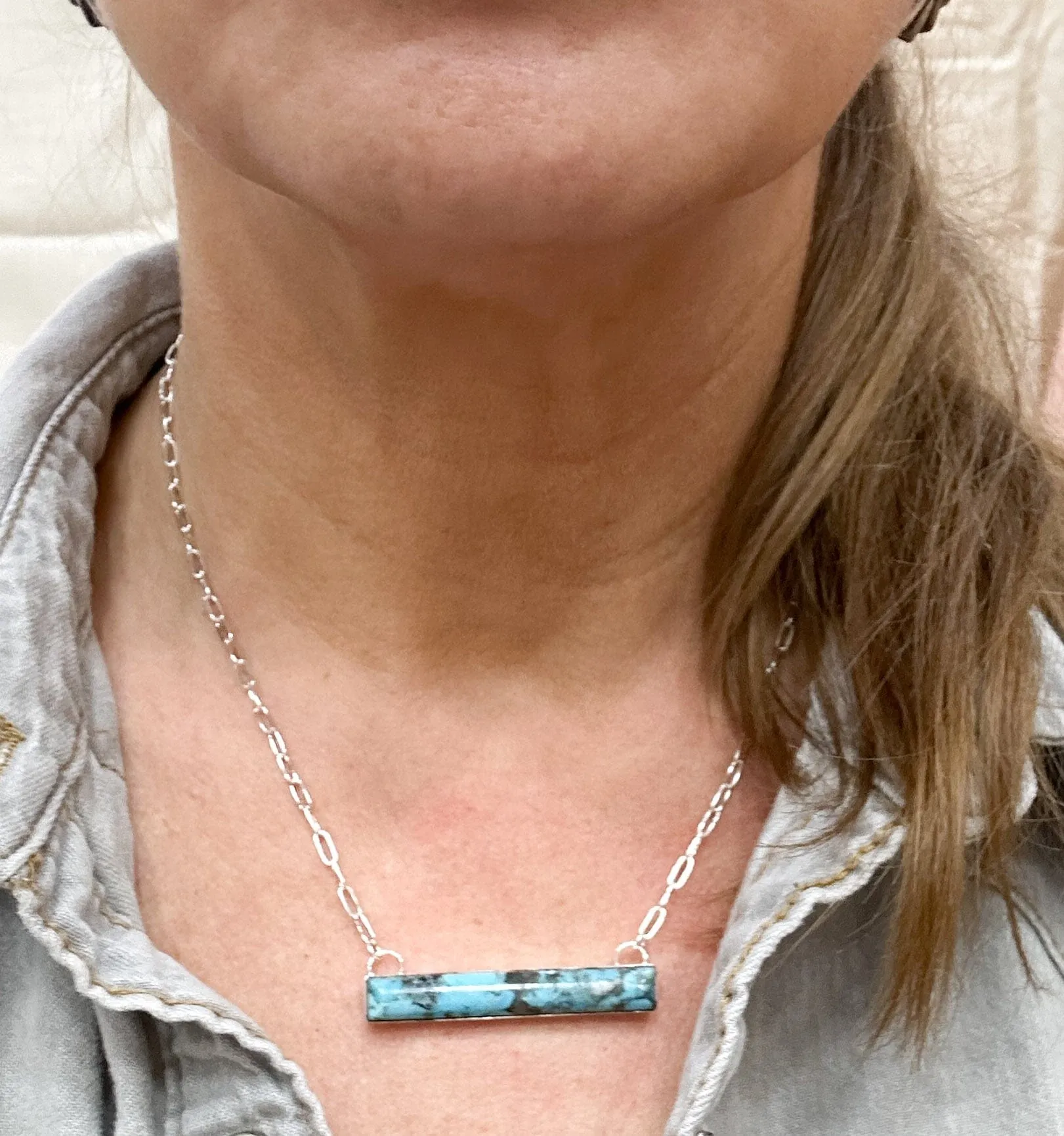 Turquoise Bar Necklace