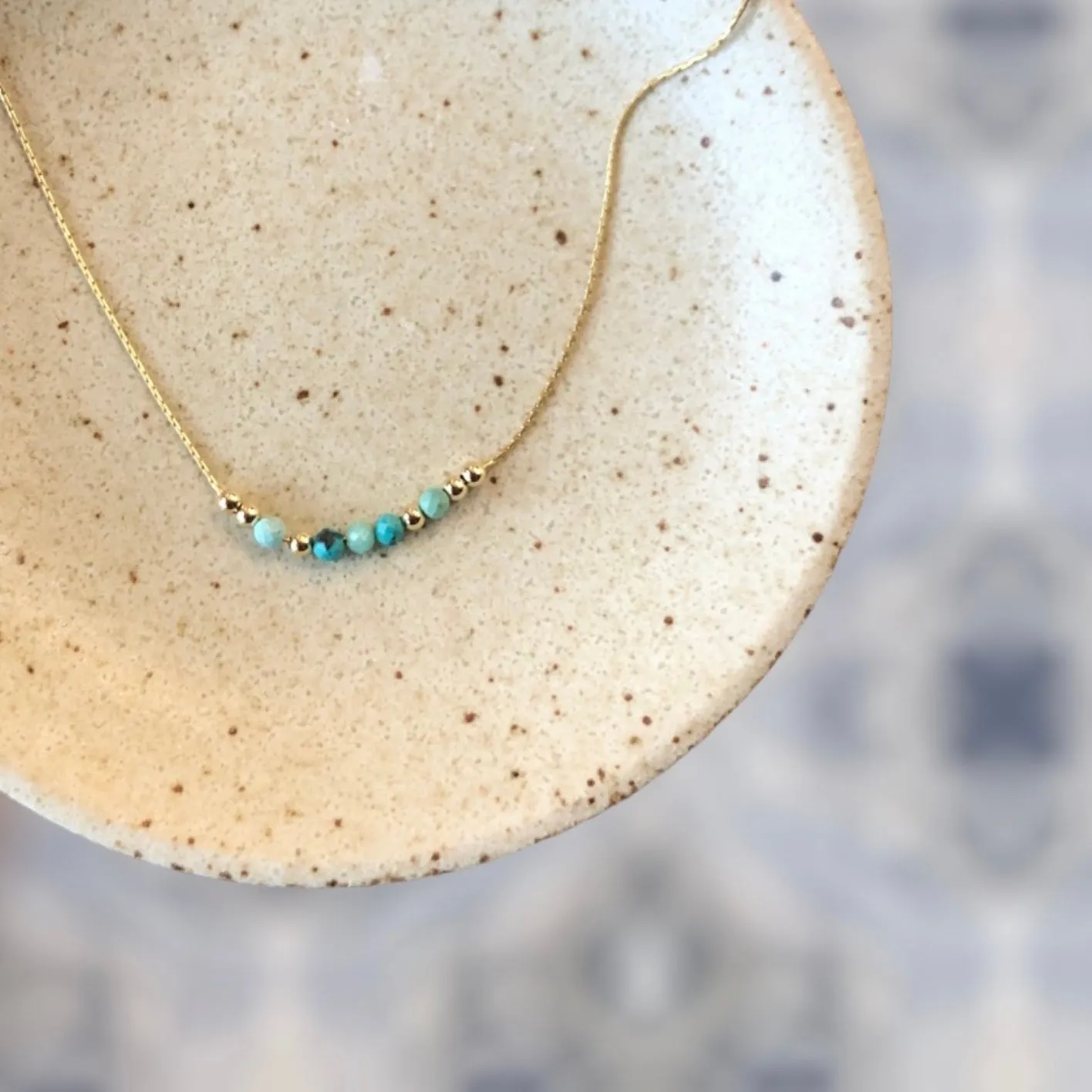 Turquoise Gemstone Beads Necklace.