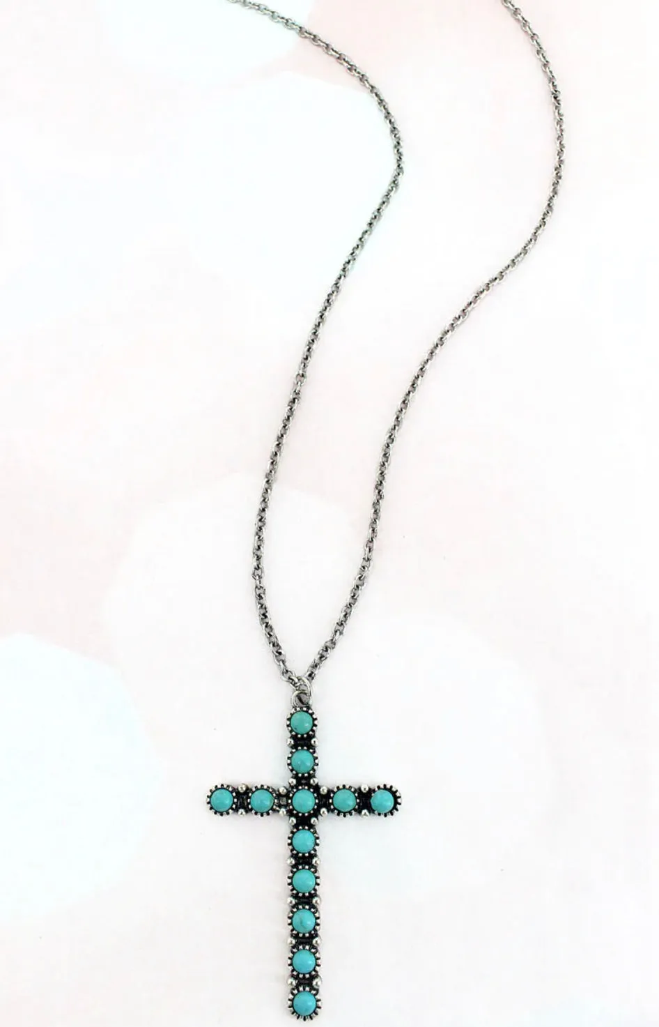 Turquoise Victory Faith Cross Necklace