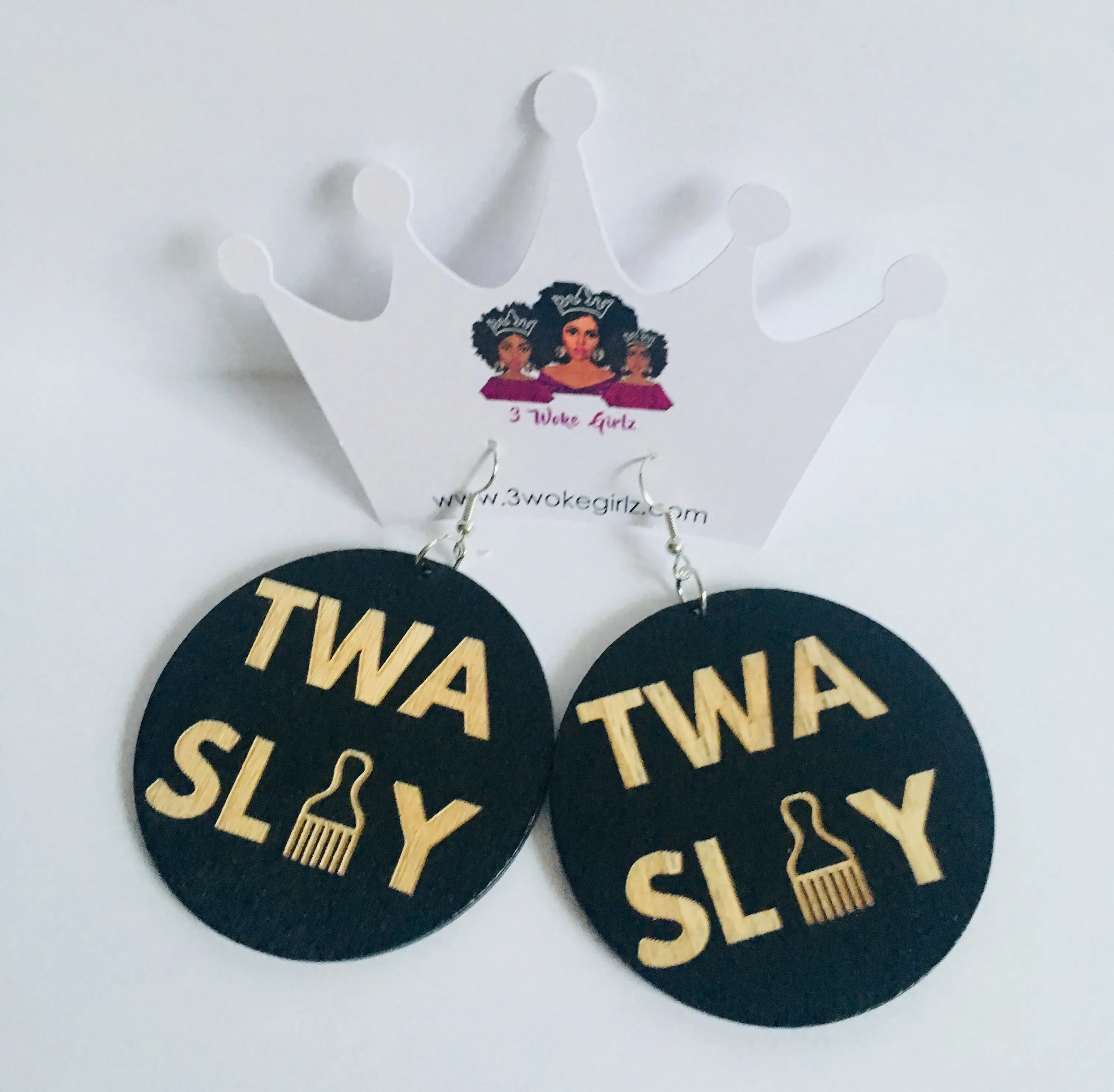 TWA Slay Wooden Earrings