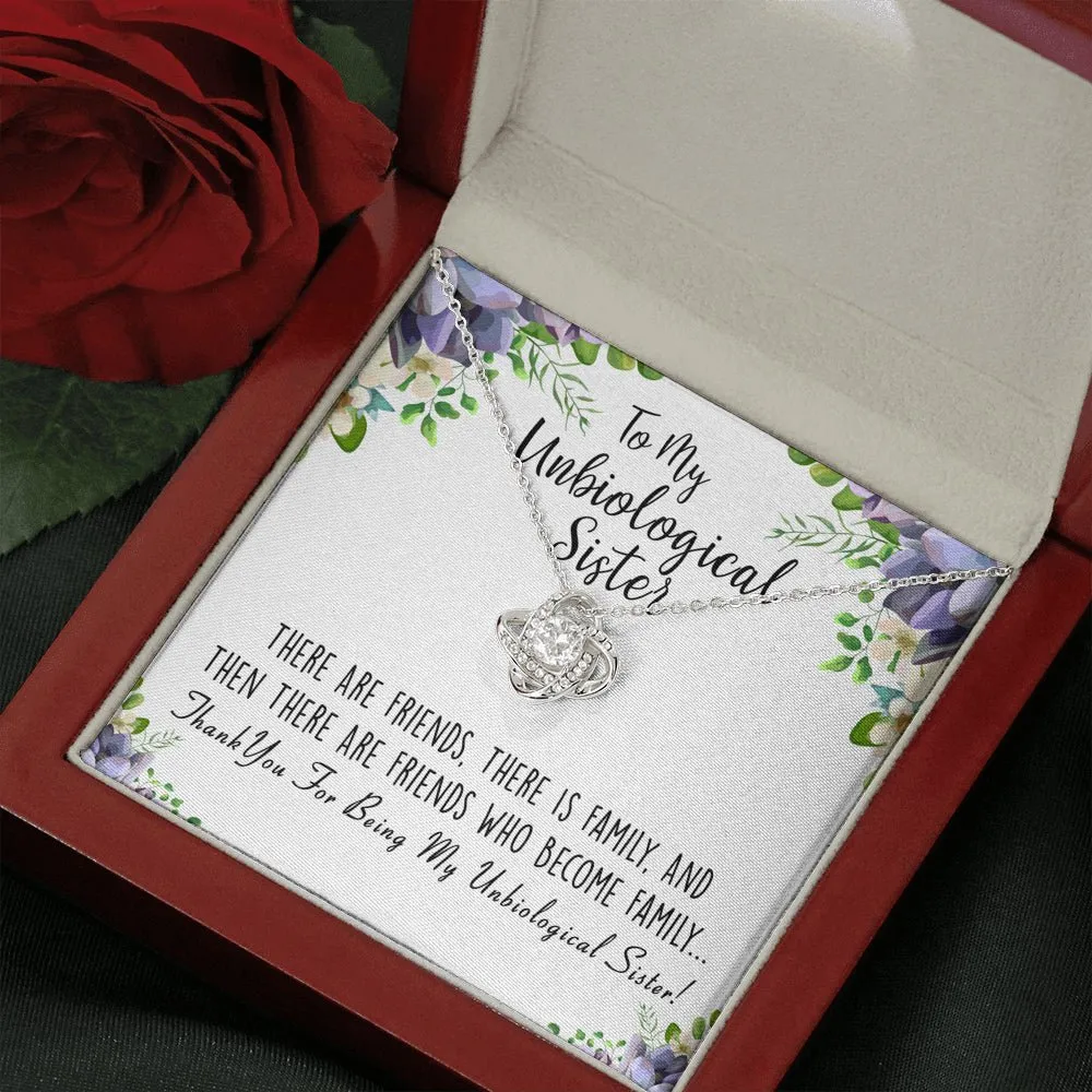 Unbiological Sister Love Knot Necklace, Best Friends Gift, BFF Gift