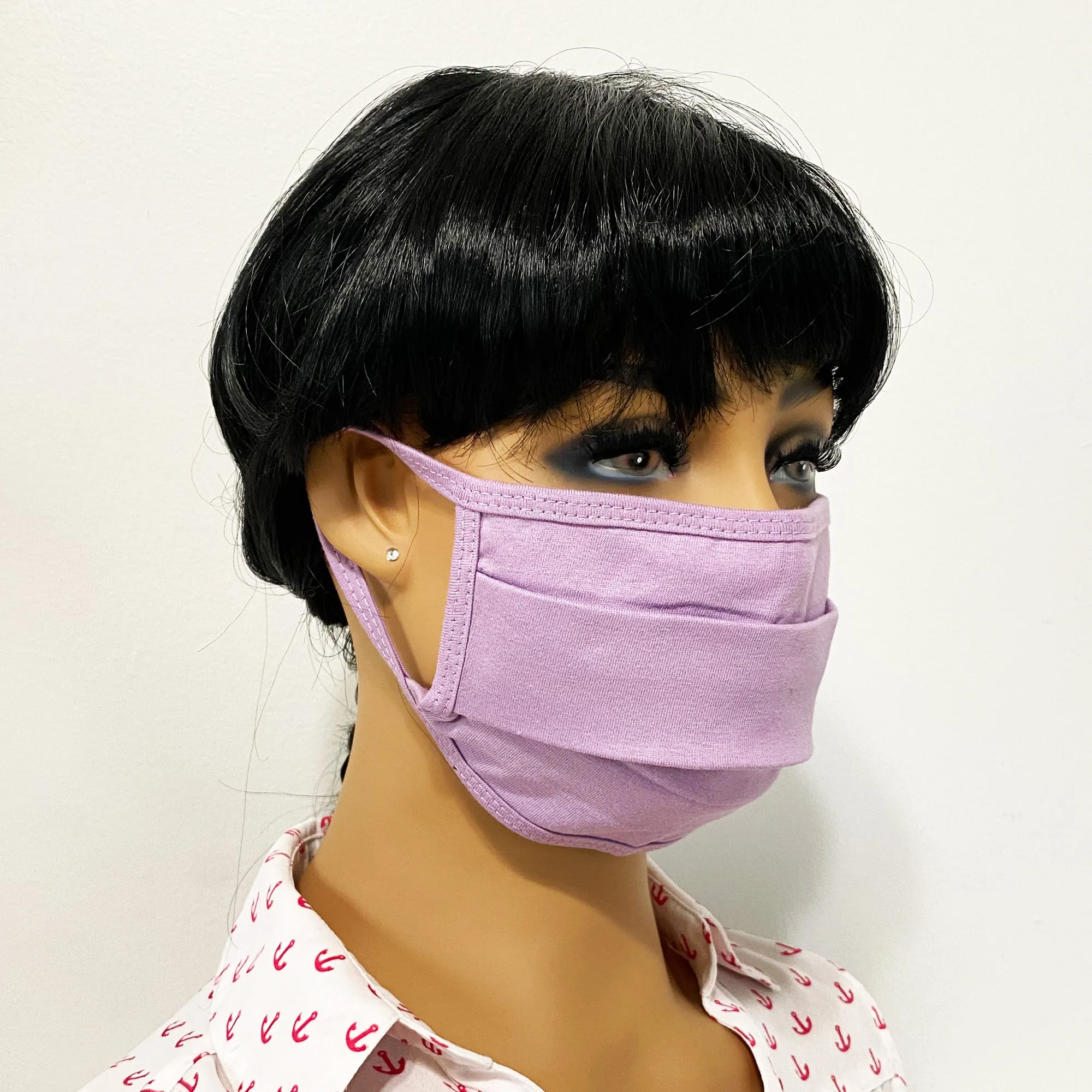 Unisex Face Mask, Washable & Reusable Face Mask, Double Layered Cloth Face Covering, 100% Organic Cotton Mask - Purple