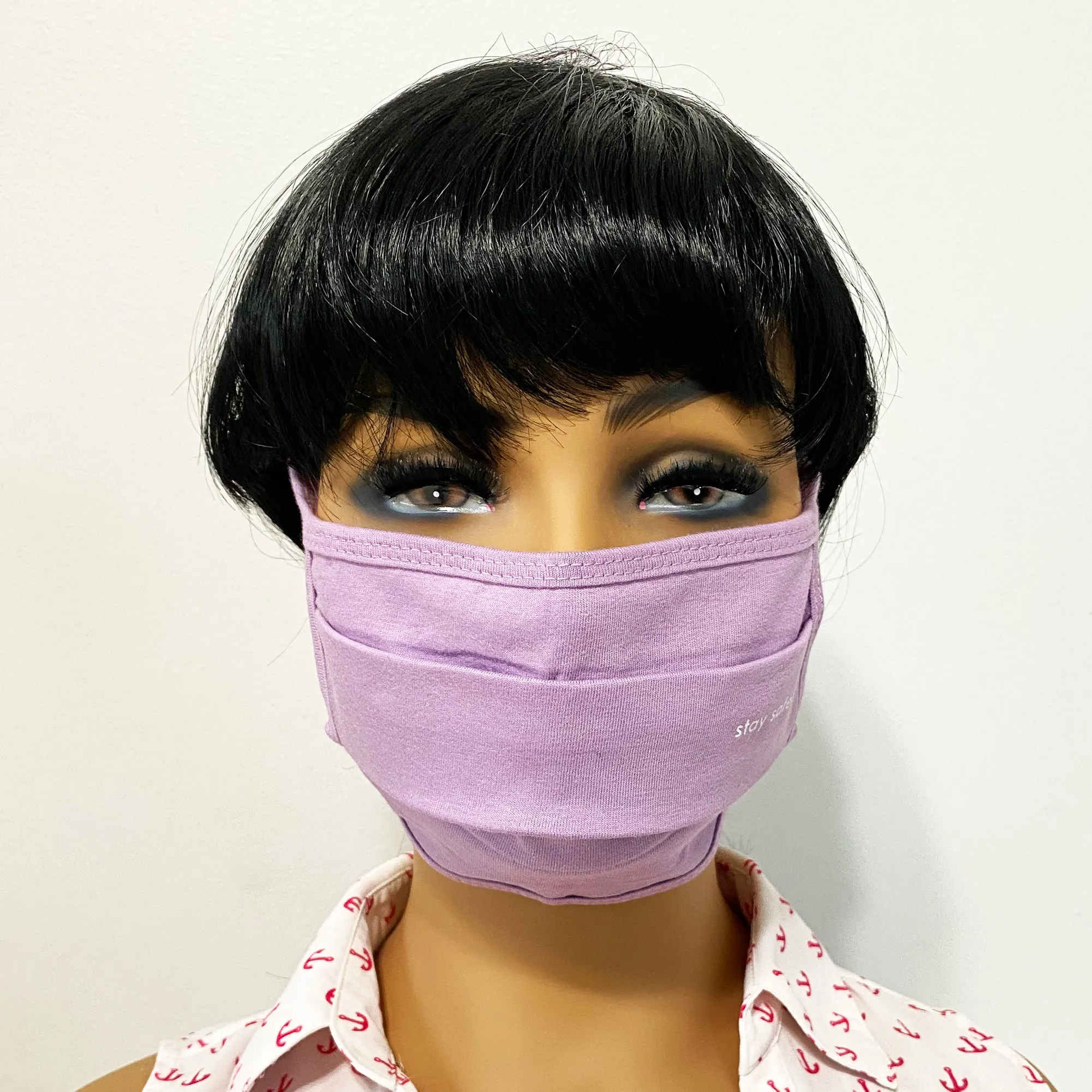 Unisex Face Mask, Washable & Reusable Face Mask, Double Layered Cloth Face Covering, 100% Organic Cotton Mask - Purple