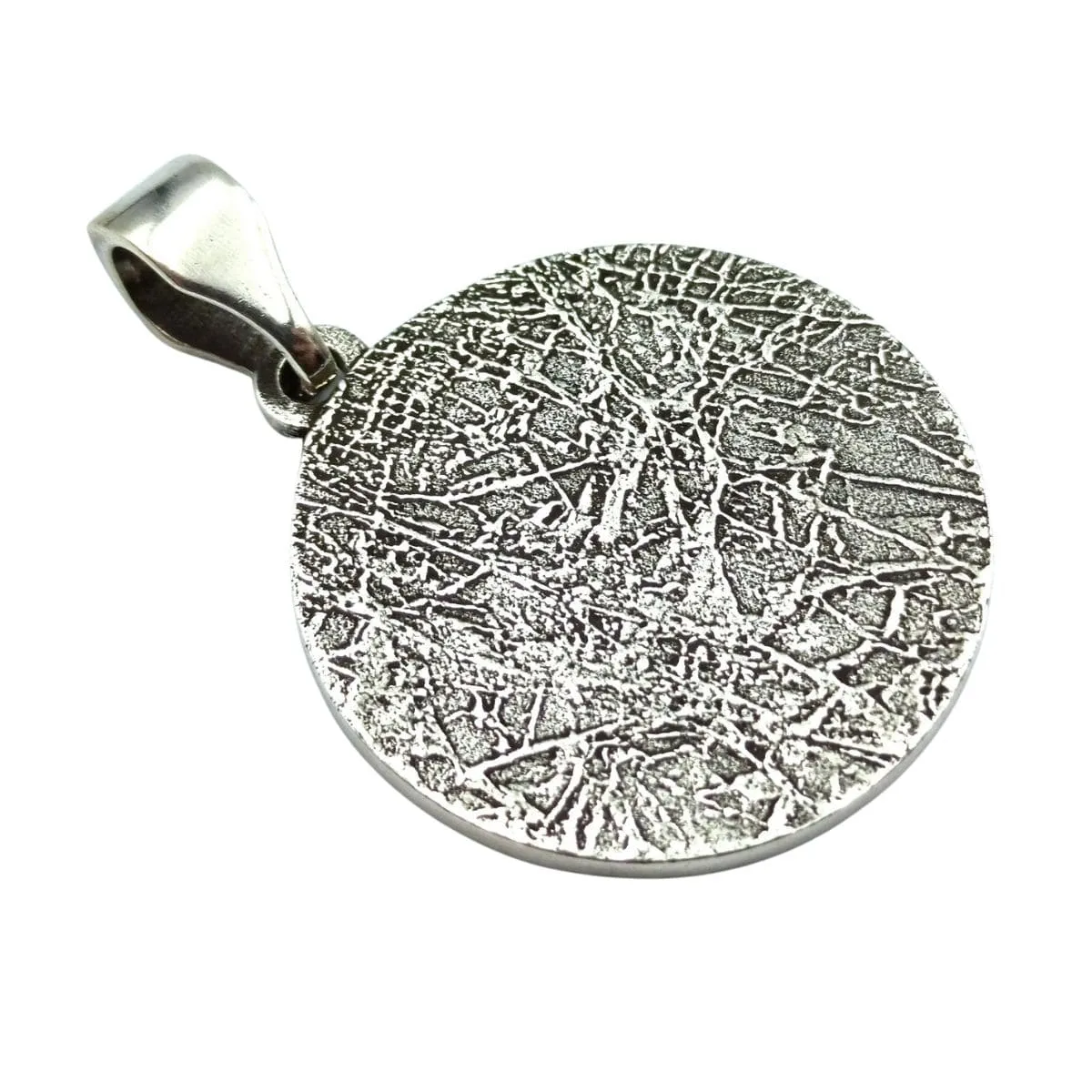 Vegvisir in Futhark circle silver pendant