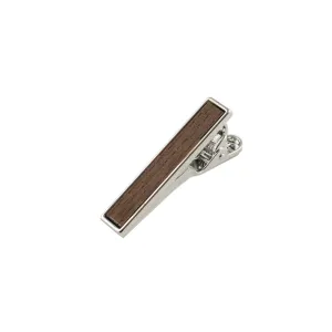 Walnut Wooden Inlay-Silver Tie Bar