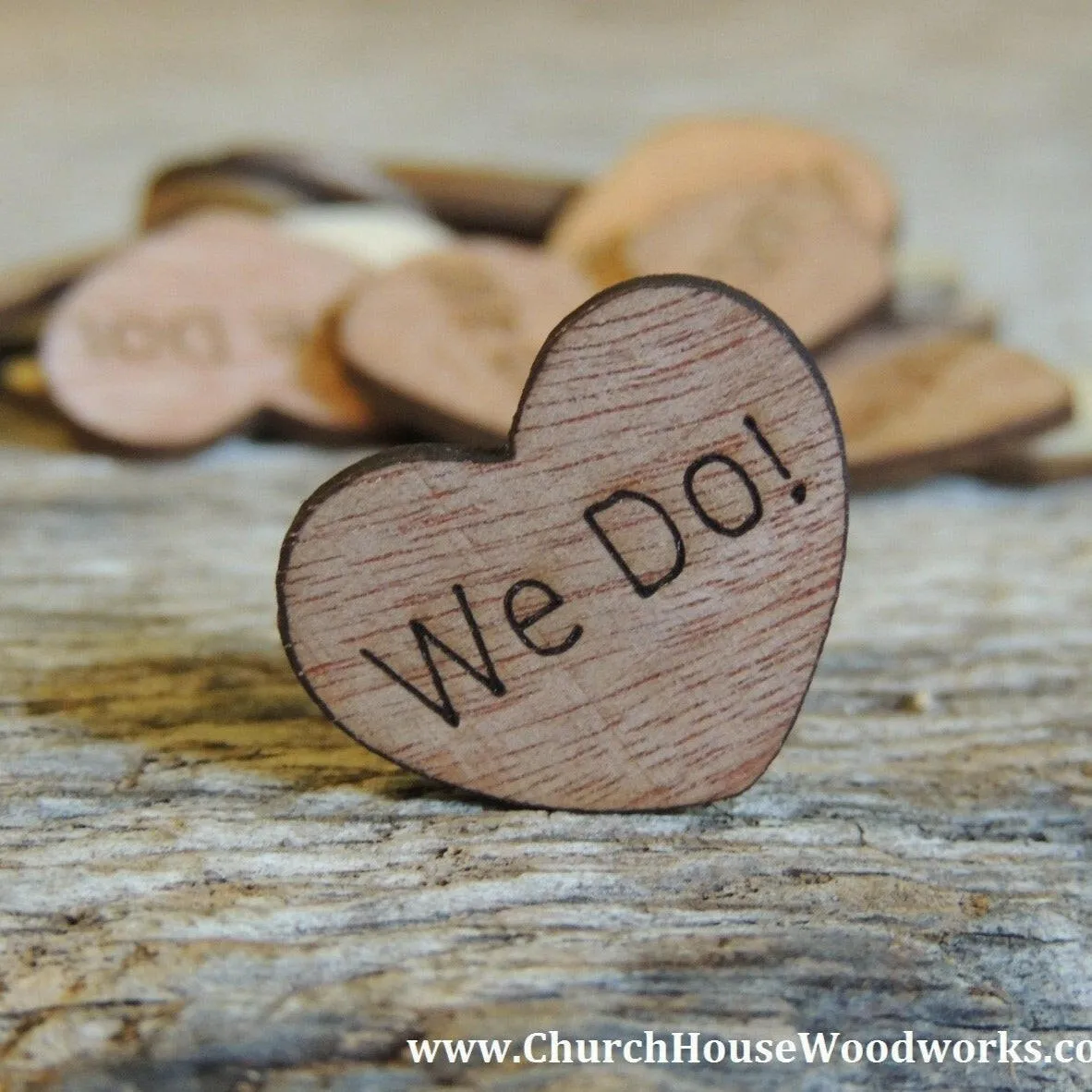 We Do! Wood Hearts - 100 ct - 1 inch