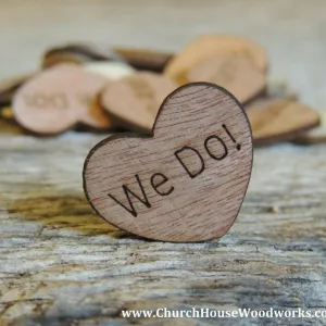We Do! Wood Hearts - 100 ct - 1 inch