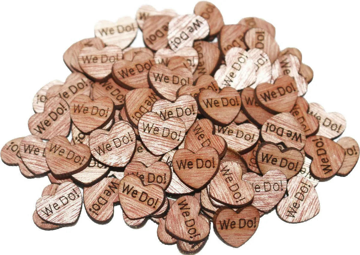 We Do! Wood Hearts - 100 ct - 1 inch