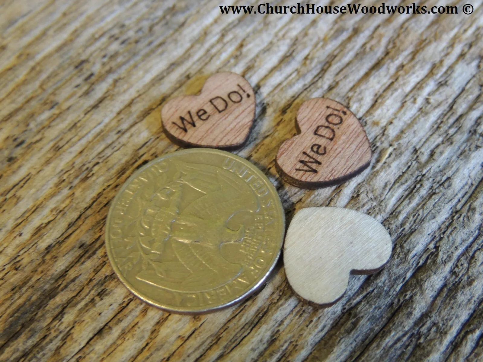 We Do! Wood Hearts - 100 ct - 1/2 inch