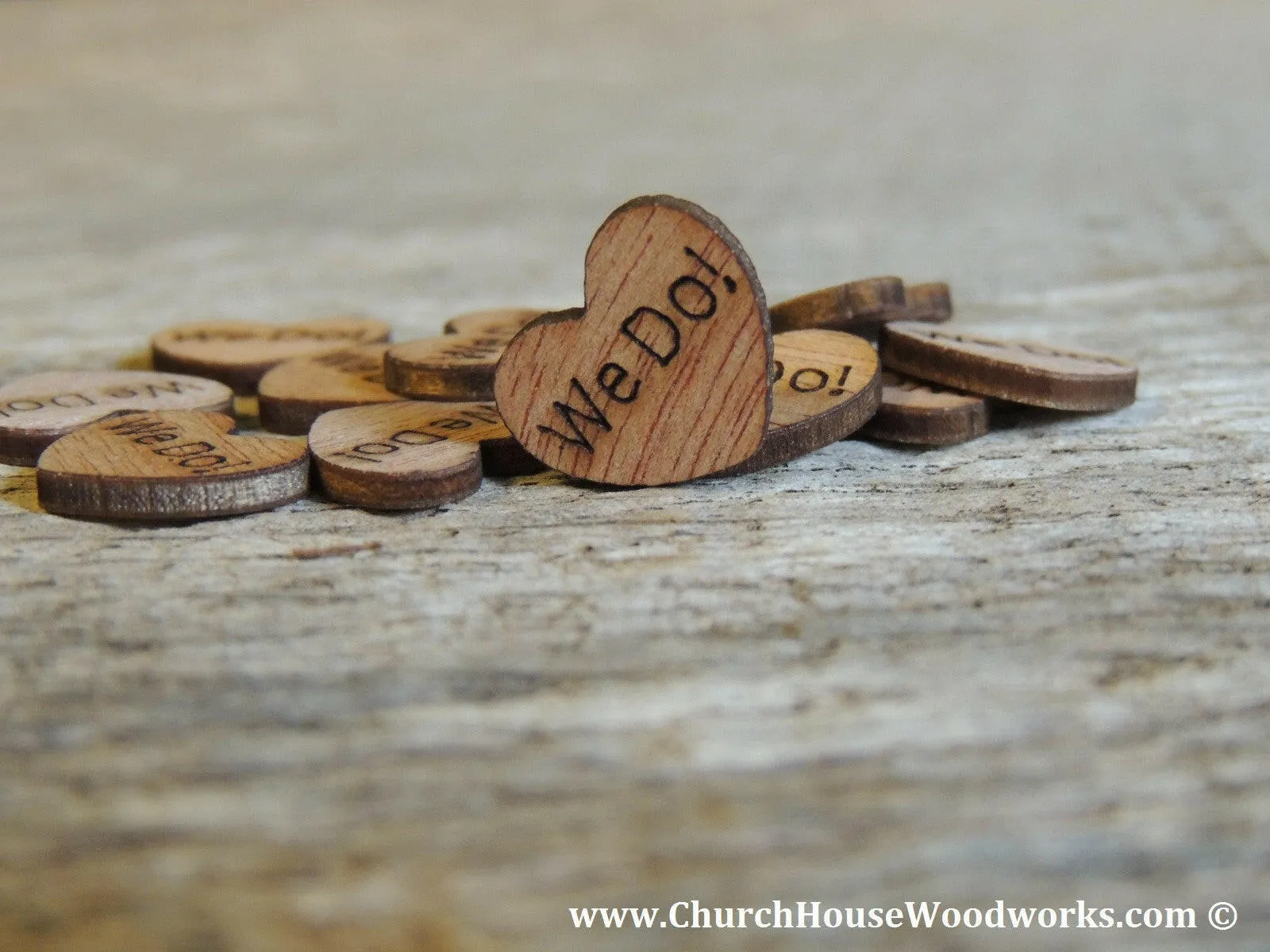 We Do! Wood Hearts - 100 ct - 1/2 inch