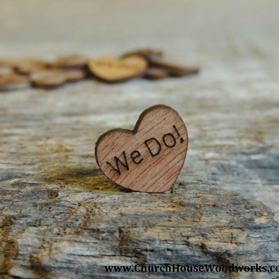 We Do! Wood Hearts - 100 ct - 1/2 inch