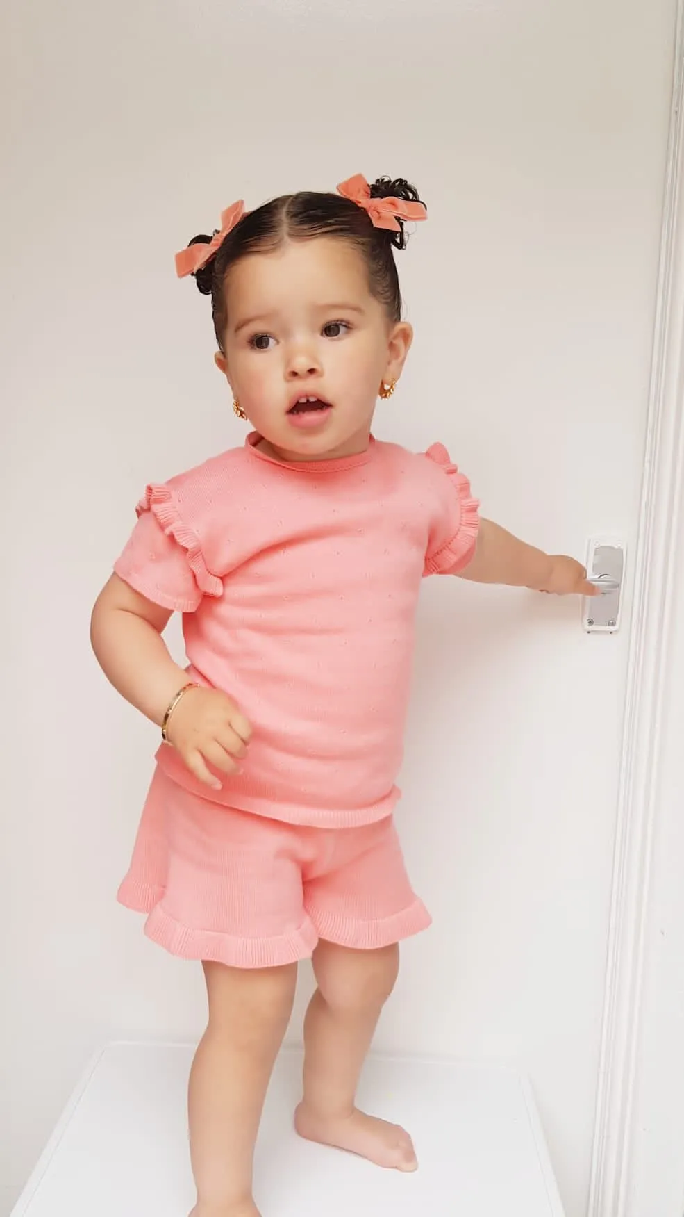 Wedoble Frill Two Piece - yellow, pink, coral or green Girls