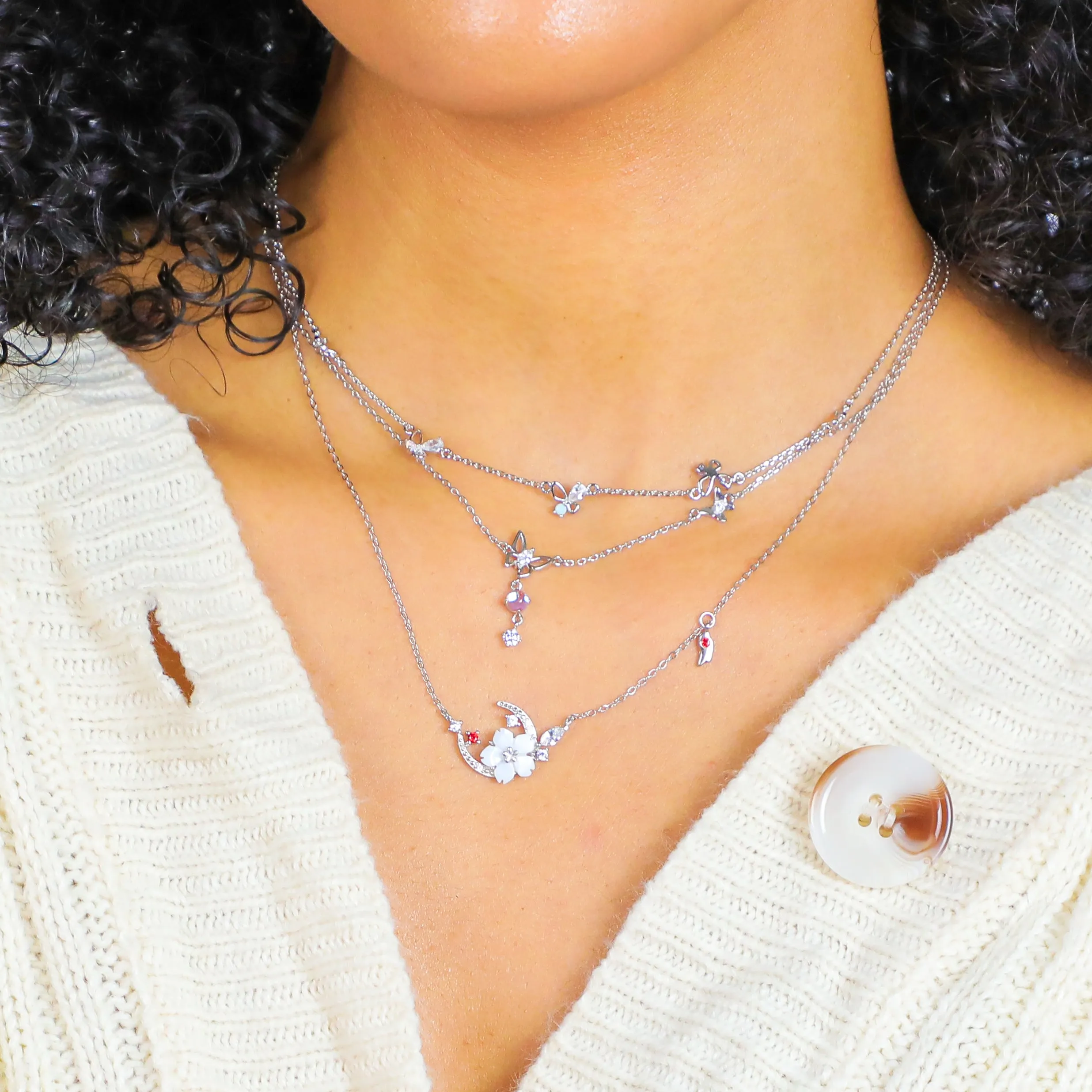 White Cherry Blossom Necklace