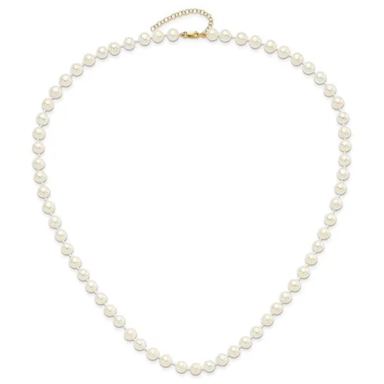 White Freshwater Pearl 14K Necklace Earrings Bracelet Set