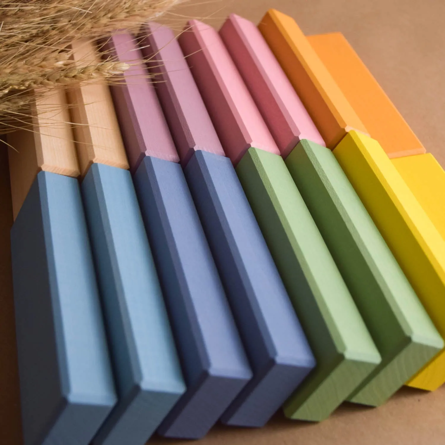 Wooden Building Bricks Pastel