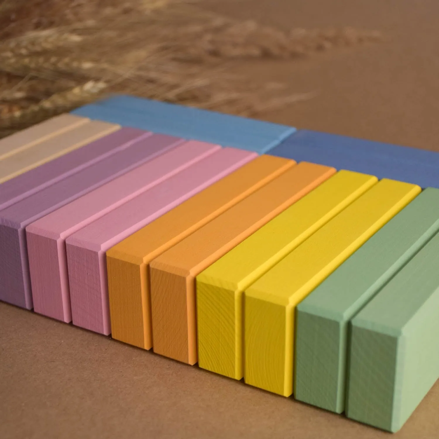 Wooden Building Bricks Pastel