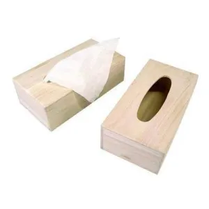 Wooden Craft Empress Tree Tissue Box With Hole Holder To Decorate