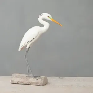 Wooden Egret - Medium 14"