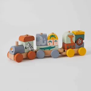 Wooden Jungle Animals Safari Train