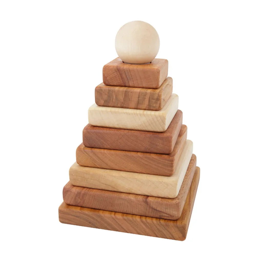 Wooden Natural Pyramid Stacker