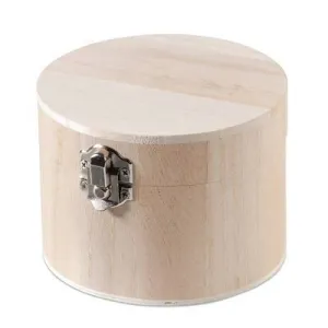 Wooden Round Circle Trinket Box With Clasp To Paint Or Decorate