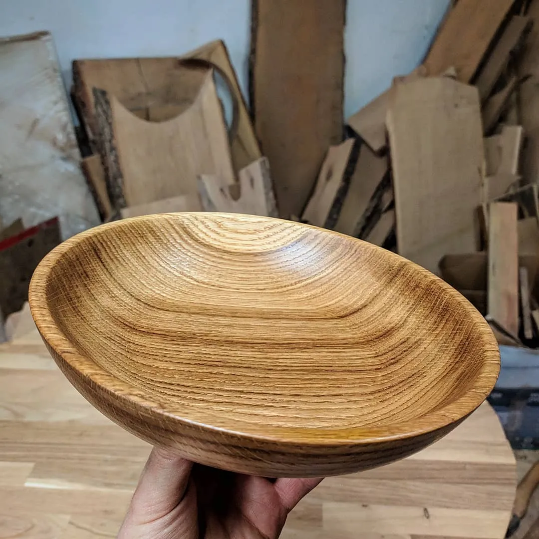 WOODEN SALAD BOWL / OAK FRUIT PLATE