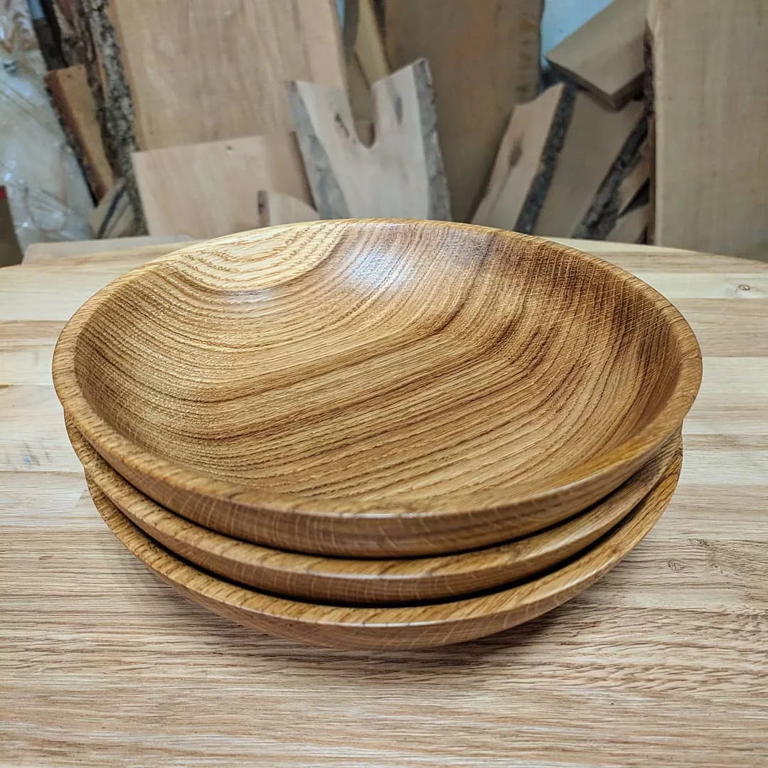 WOODEN SALAD BOWL / OAK FRUIT PLATE
