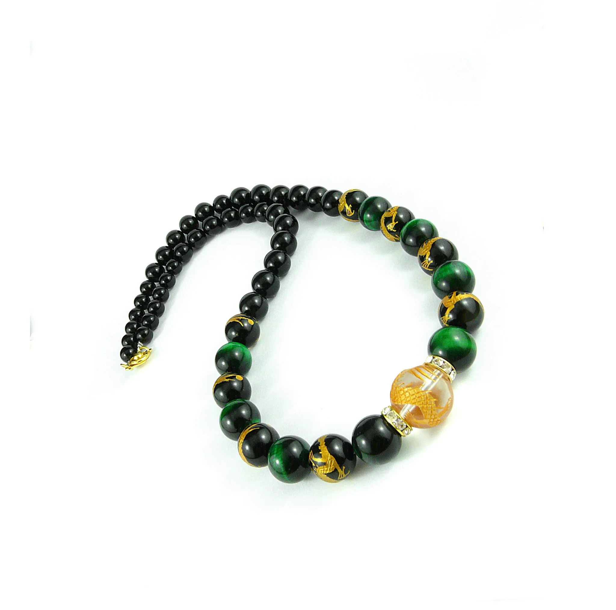 Yakuza Gold Dragon Tiger Eye Necklace (35% OFF)