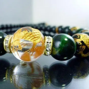Yakuza Gold Dragon Tiger Eye Necklace (35% OFF)