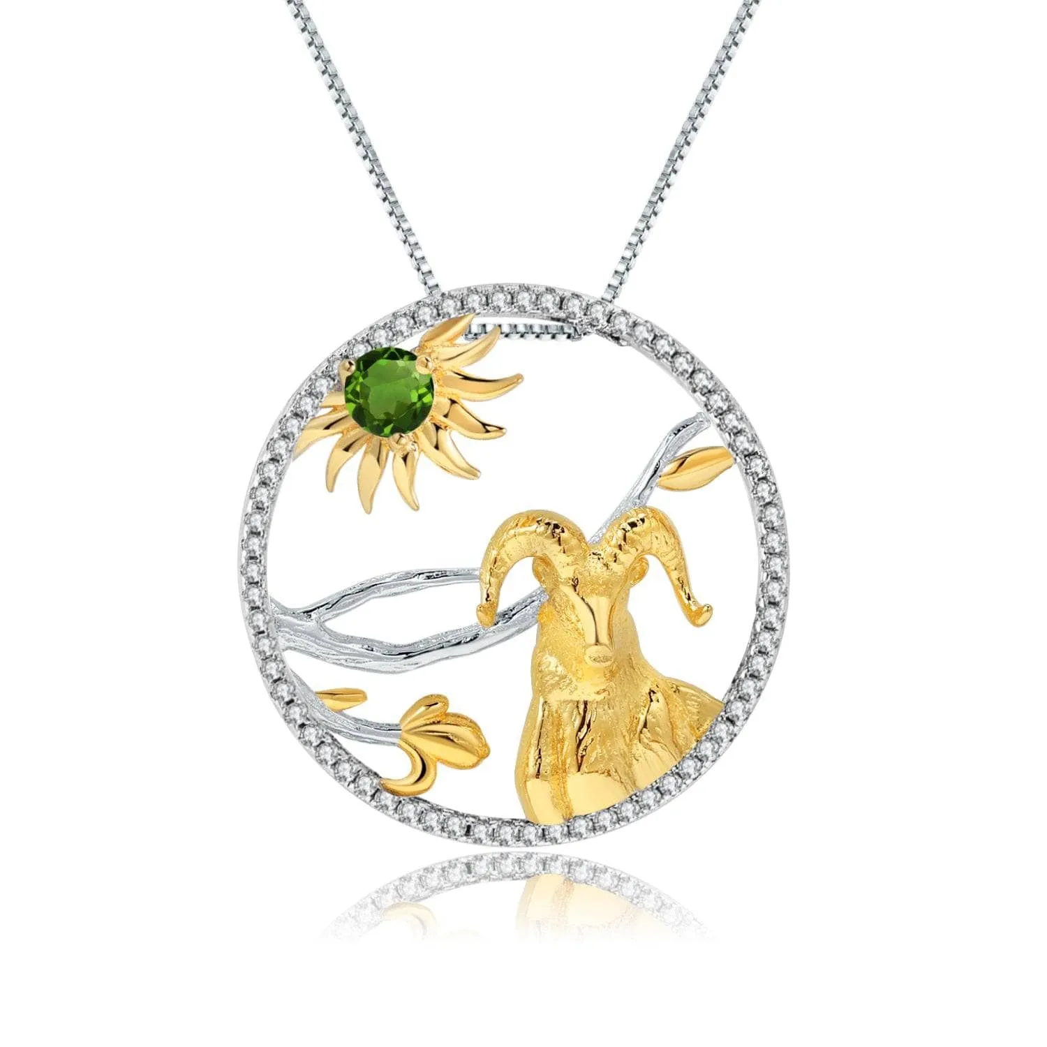 Year Of The Goat-Natural Gemstone Handmade Goat Necklace