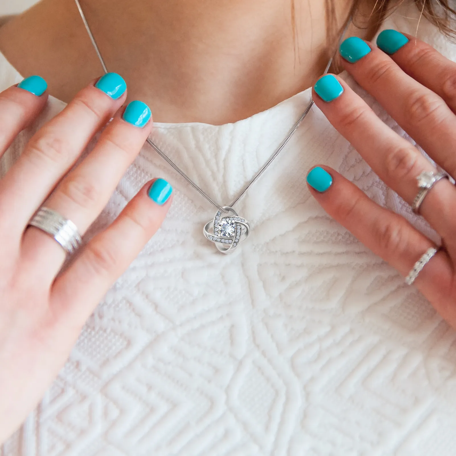 You are the most beautiful-Love Knot Necklace For Wife