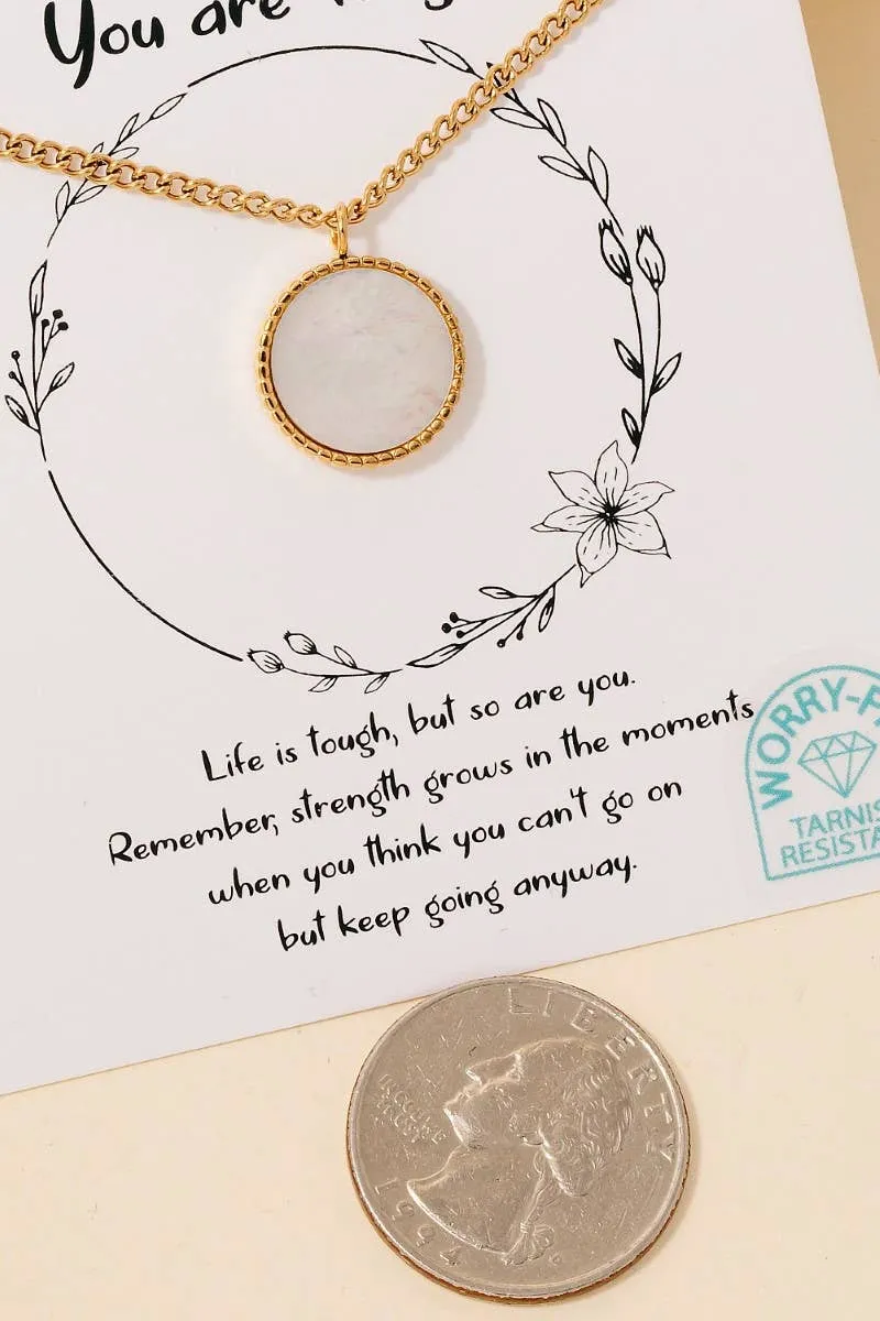 You Are Tough Pearl Pendant Necklace: G